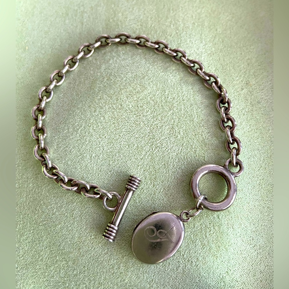 VTG Sterling Silver (925) Monogram Locket Bracelet